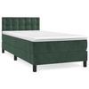 3141518 vidaXL Lit à sommier tapissier avec matelas Vert foncé 90x190 cm