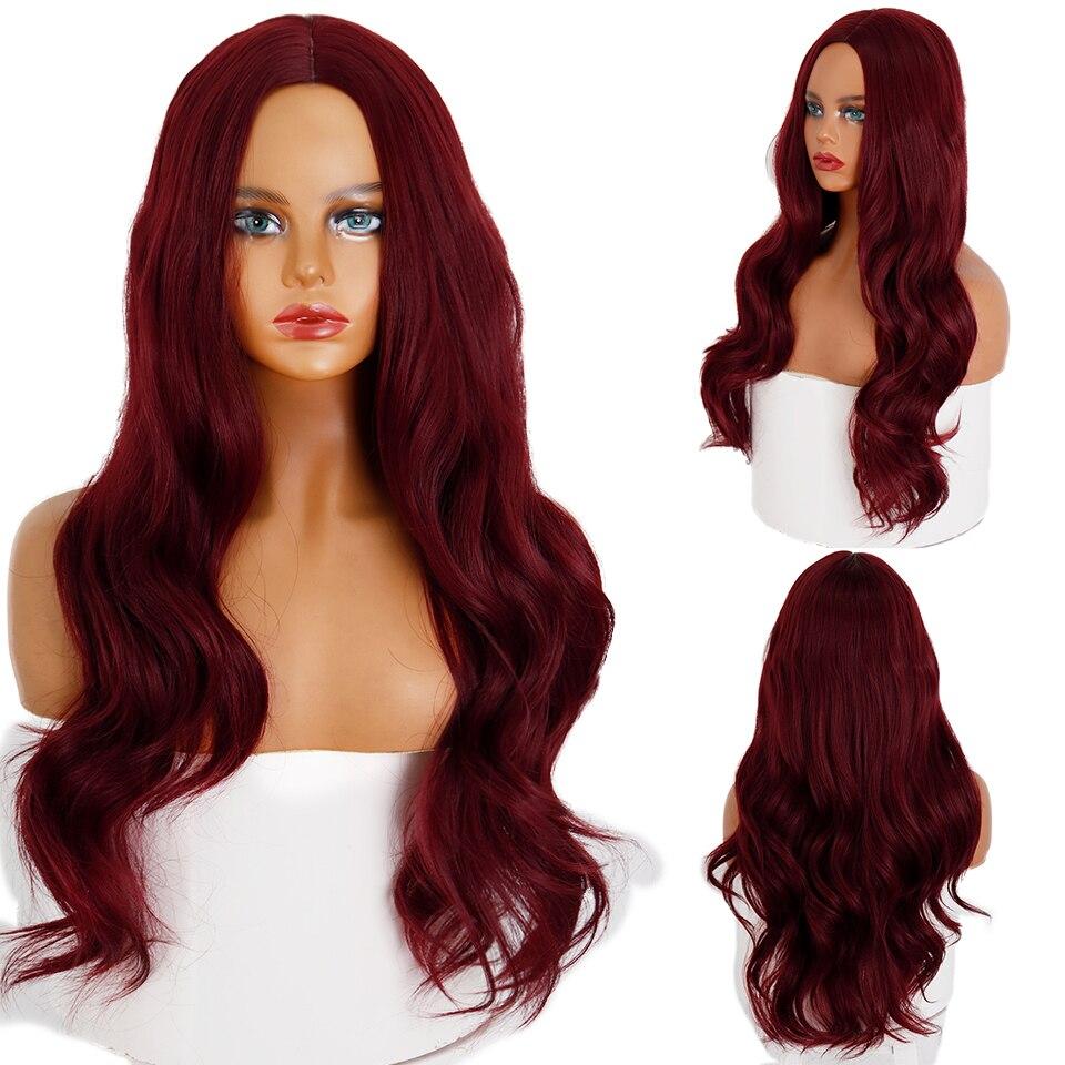 MERISIHAIR Women Gradient Black Blonde Long Wavy Wig 27 Inch Natural Long Curly Hair Wave Wig Synthetic Heat-resistant Fiber Wig