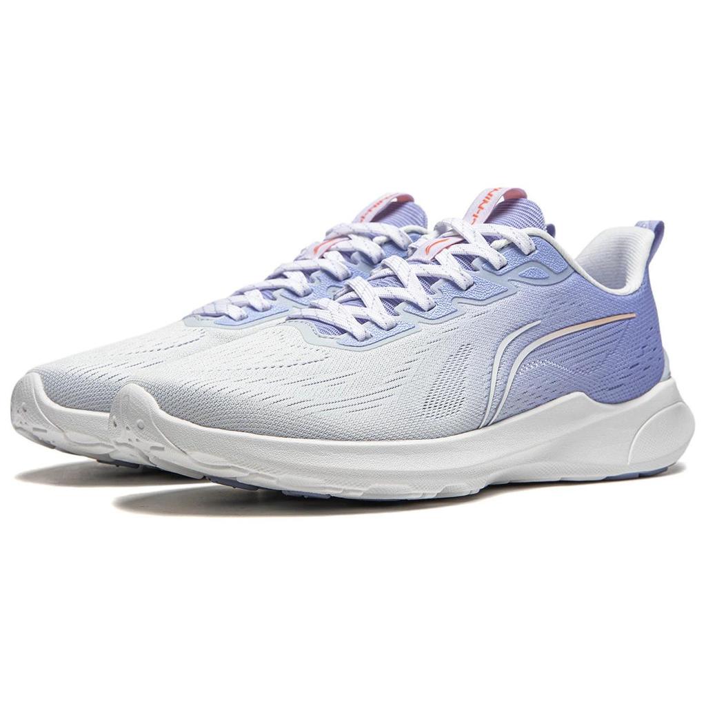LiNing Lightweight Breathable Shock Absorbing Durable Low Top Running Shoes Women Sneaker Gray Blue ARSU016-3