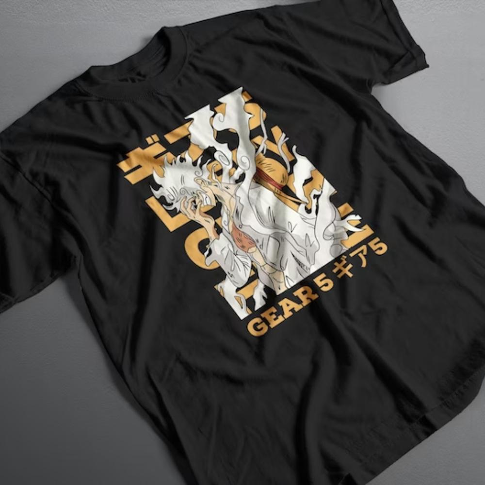 

Summer 2026 One Piece Luffy Fifth Grade Sun God Nikka Street Trend Theme 100 Cotton Print Tshirt Male and Female Top Y2k S