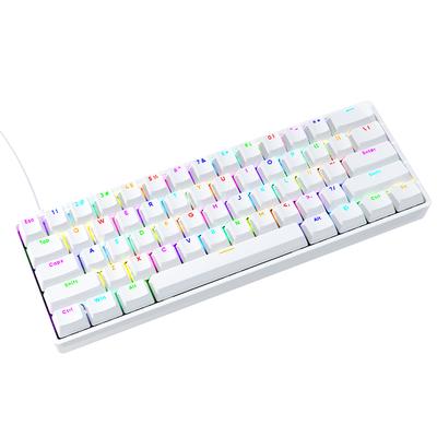 Direkt ab Werk 60% RGB-Gaming-Tastatur mit Kabel, 61 Tasten mit rotem Schalter für Bluetooth, mechanische Tastatur für Gamer
