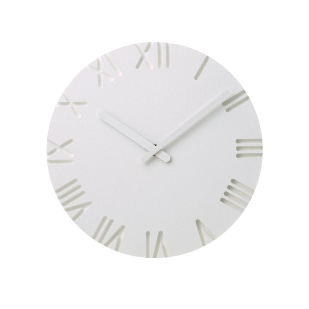 Lemnos Wall Clock Analog Carved Roman White CARVED Roman Lemnos NTL10-04B