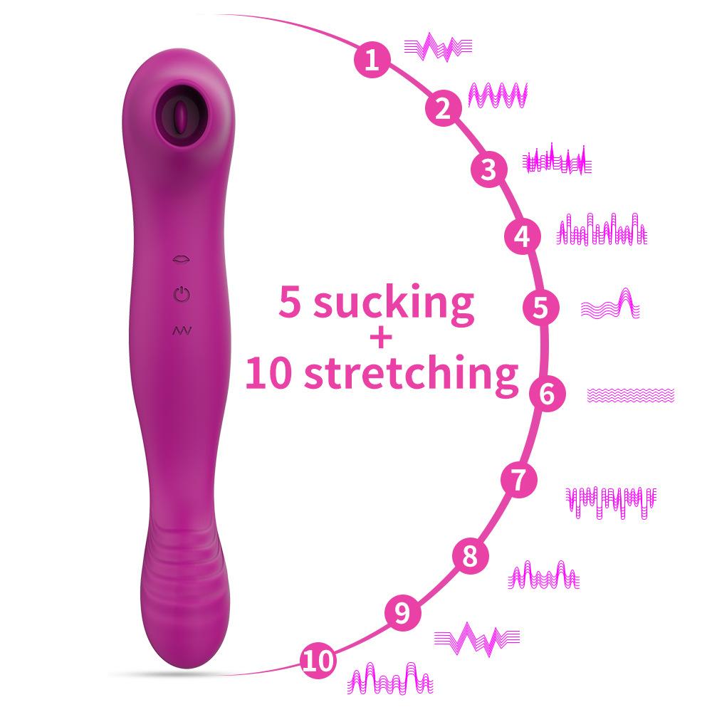 Charging Sucking Tongue Licking G-Spot Vibrator Double-Headed Female Masturbation Massage Vibrating Spear Adult Products