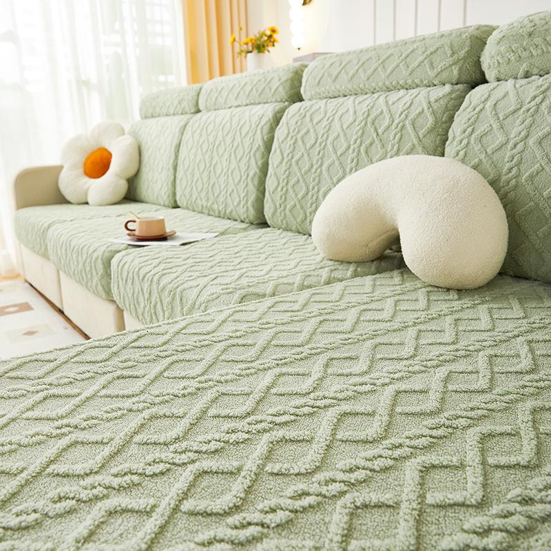 

Бархатный диван в скандинавском стиле с флисовой подкладкой, утолщенный однотонный чехол для дивана для гостиной, теплый эластичный чехол для дивана против морщин 95-120cm*160-190cm*5-20cm