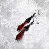 Gothic Dark Bat Dangle Earrings Red Black Crystal Gems Bat Earrings Punk Rock Style Bats Animal Earrings Halloween Costumes Earrings Jewelry for