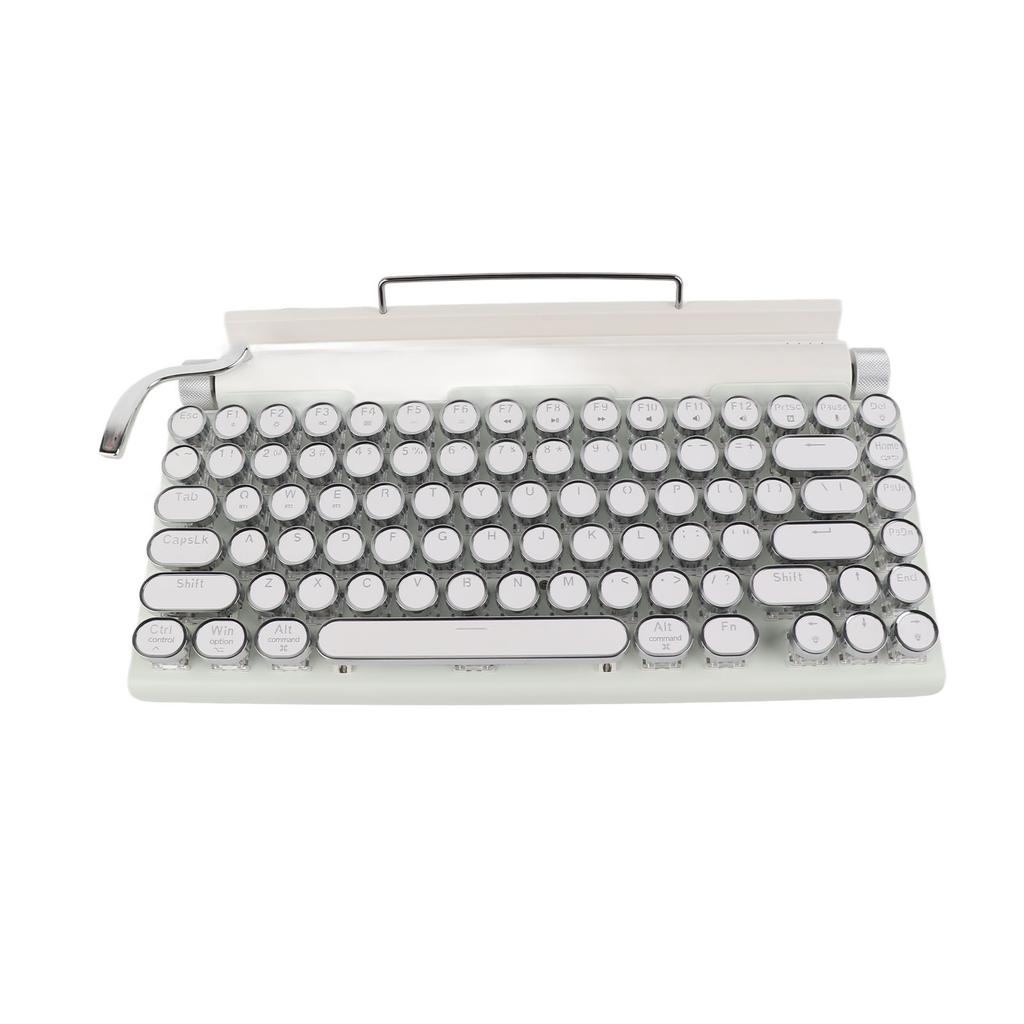 Mechanical Keyboard 83 Key Knob Control Round Keycaps Ergonomic Plug and Play 3 Modes Wireless Keyboard for Phone