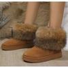 2024 Women's Plus Size Snow Boots, Furry Snow Boots, Warm Cotton Boots, Waterproof Low Cut Cotton Shoes