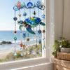 Crystal Bead Hanging Wind Chime Ocean Sea Whale Dolphin Turtle Seashell Starfish Tropical Fish Garden Porch Balcony Window Decor