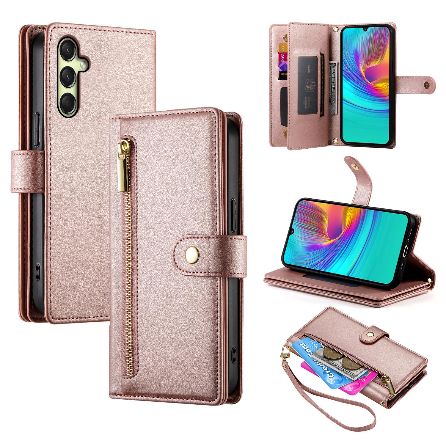 

DF-011 Для Samsung Galaxy A36 5G Чохол Гаманець з кишенею на блискавці Шкіряна обкладинка для телефону з ремінцями F