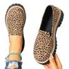 Women's Wide Width Leopard Print Loafers, Bow Detail Platform Slip-Ons, Fashion Flat Shoes Wholesale for Women