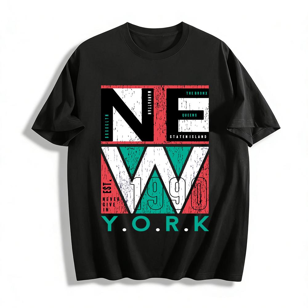Vintage New York Five Boroughs 1990 Graphic Casual Tee Pure cotton T-shirt XXS
