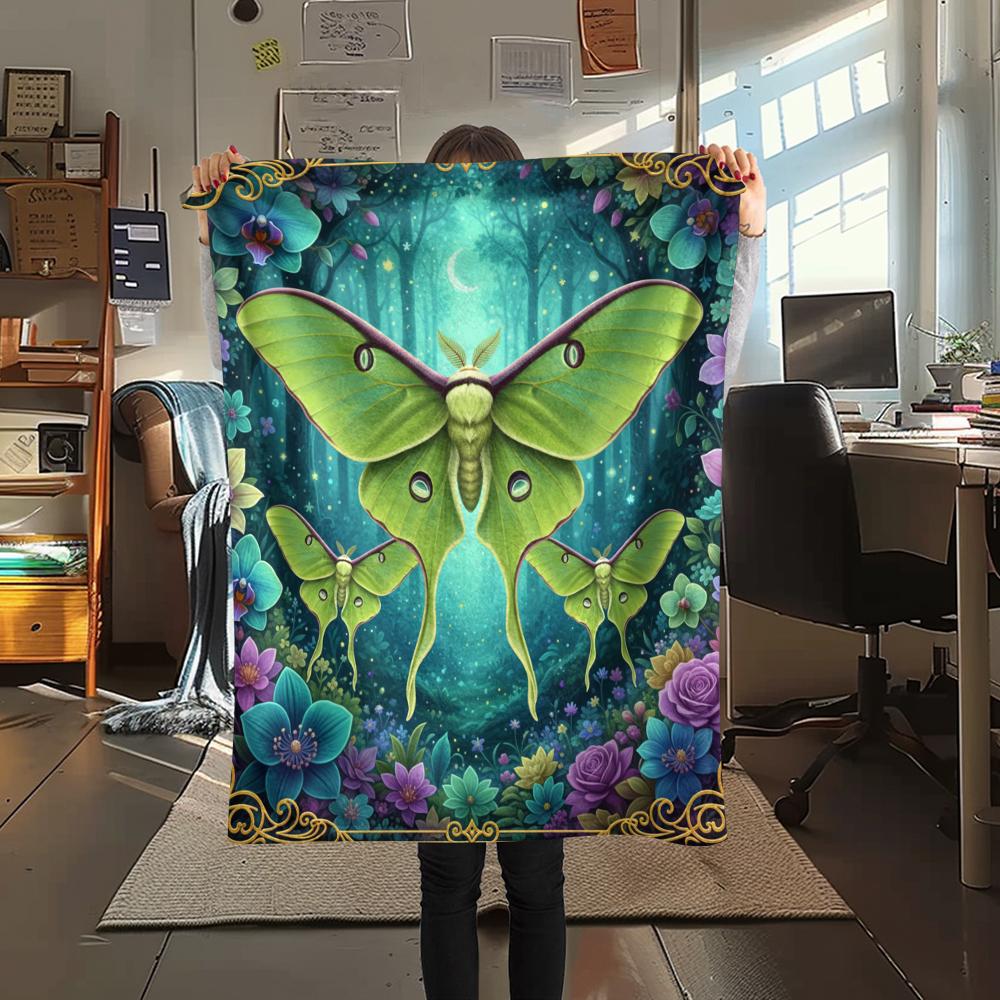 1PC 3D Butterfly Print Flannel Blanket, High Quality All Seasons, Home Decor, Warmth and Comfort, Perfect for Christmas Gifts