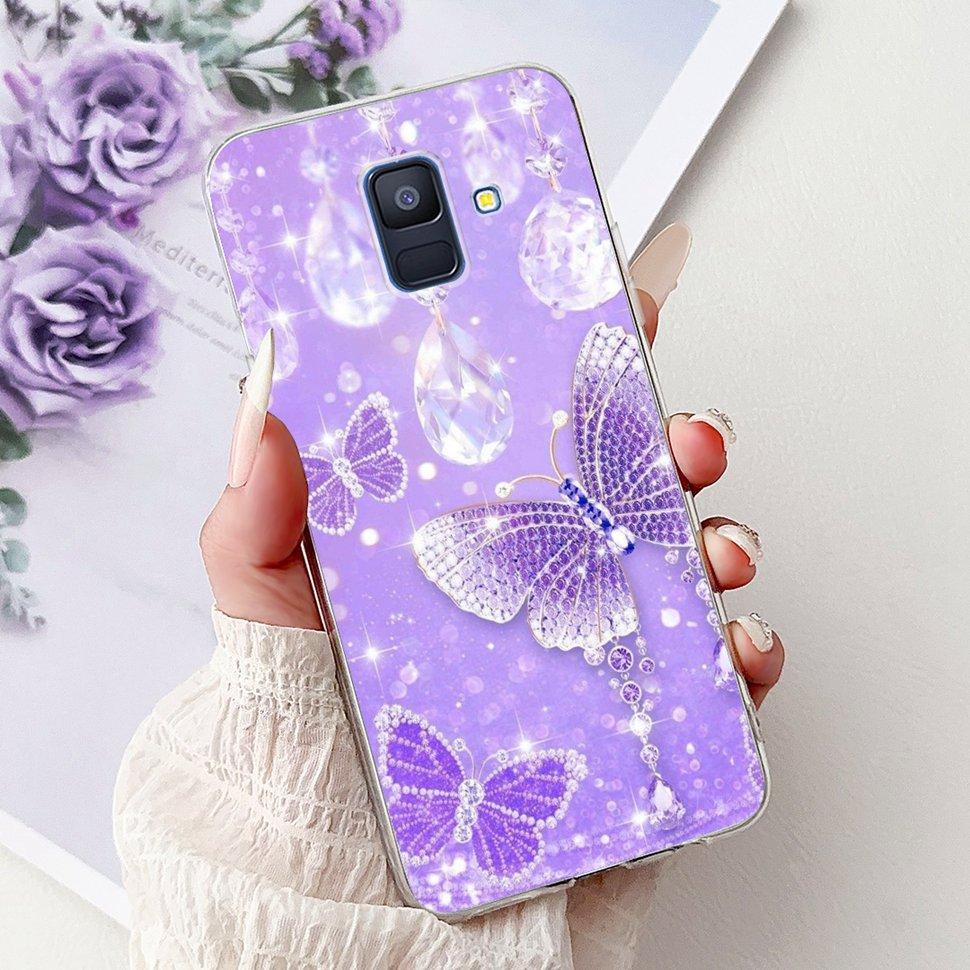 For Samsung Galaxy A6 2018 Case Luxury Painted Cover Soft Silicone Phone Case For Samsung A 6 A6 GalaxyA6 2018 Back Cover Coque