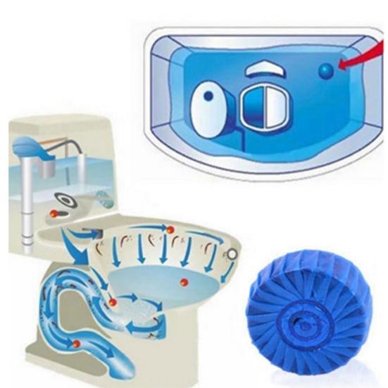 10Pcs Automatic Bleach Toilet Bowl Tank Stain Remover Blue Home Detergent Cleaner
