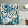 Animals Octopus Wolf Lion Seahorse Turtle Shower Curtains Bathroom Curtain Frabic Waterproof Polyester Bathroom Curtain Hooks
