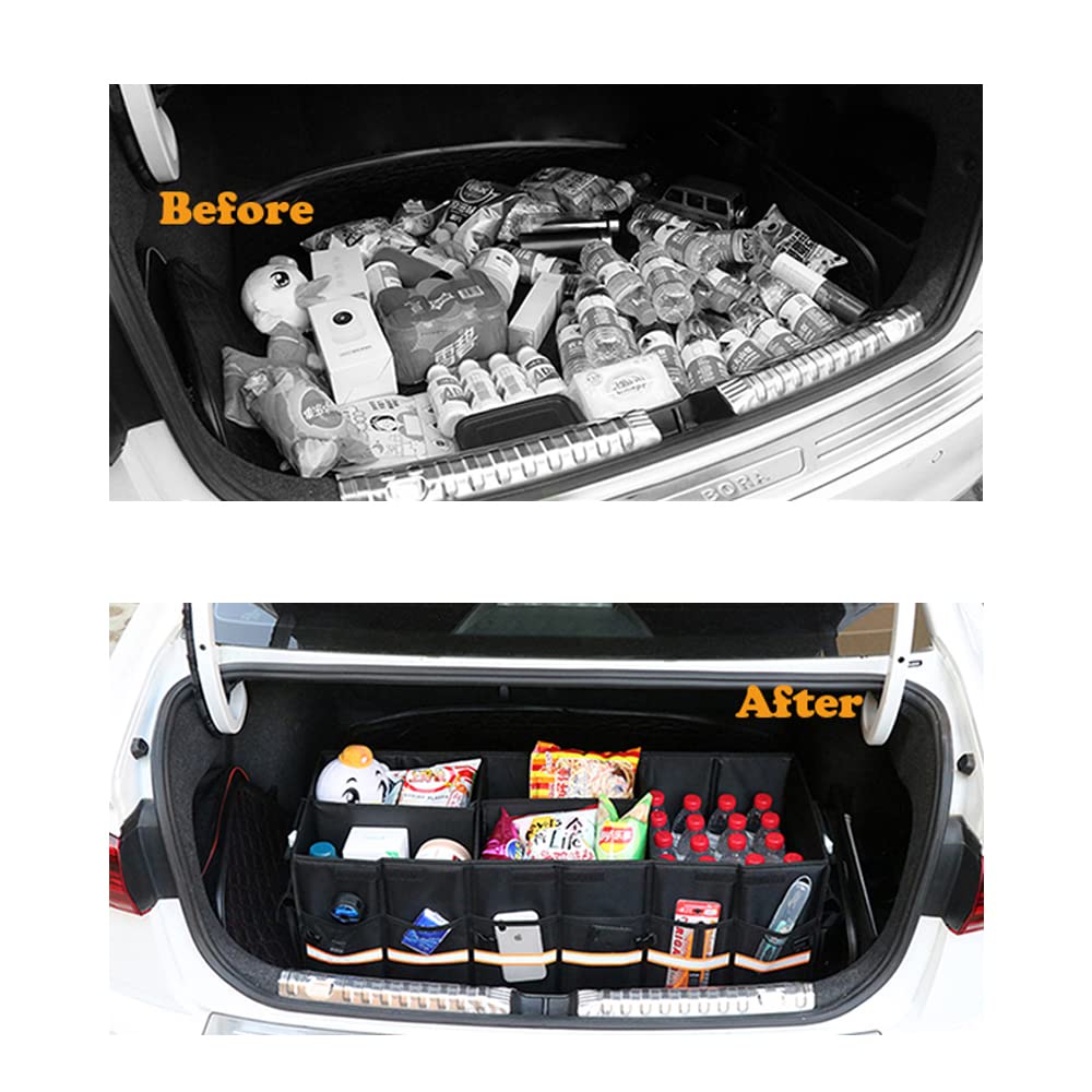 Easyhouse Car Storage Foldable Organized Car Trunk Storage Divider with Rear Seat Large Compatible with Medium and Small Cars Box, Trunk, Storage,