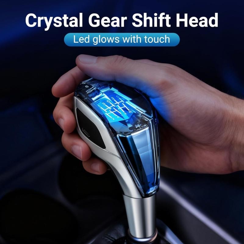Multicolor Dynamic Light Effect Gear Shifter Knob Make Of PC Material For Cars Easy Installation Ergonomic Shifter Knob