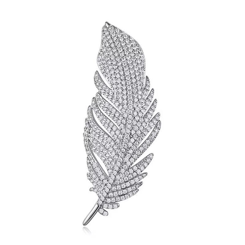 Elegant Feather Brooch, High-end Women's Fashion and Grace, Brooch Design Sense, Niche Brooch