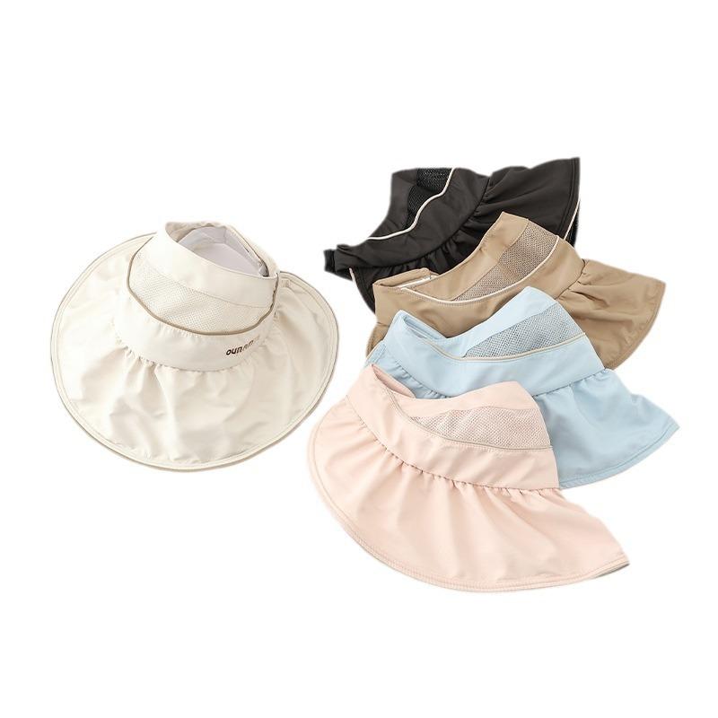 Netzatmungsaktiver Sonnenschutz-Sonnenhut Sommerhut Damen Outdoor-Sport Reisen Leerer Oberhut Einfarbiger einfacher Sonnenhut