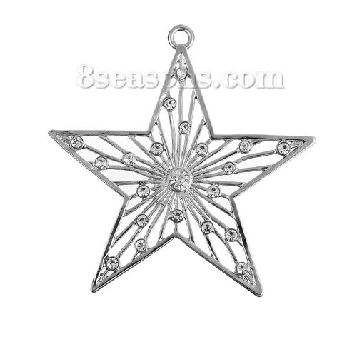 

1pc Zinc Metal Alloy Pendants Christmas Tree Snowflake Clear Rhinestone Hollow Charms DIY Necklace Jewelry Making Findings