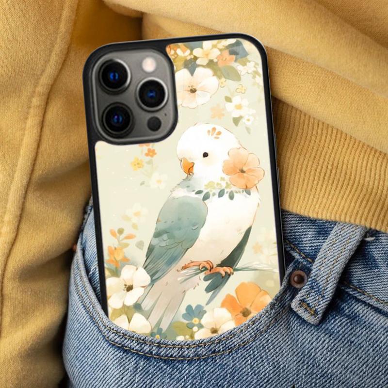Chubby Cockatiel Parrot Bird Soft Phone Case for iPhone 17 Air 16e Pro max 15 Pro 13 14 Plus 11 12 MagSafe Magnetic Coque