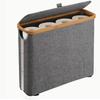 Foldable Bamboo Storage Bin with Lid for Kitchen Recycling
