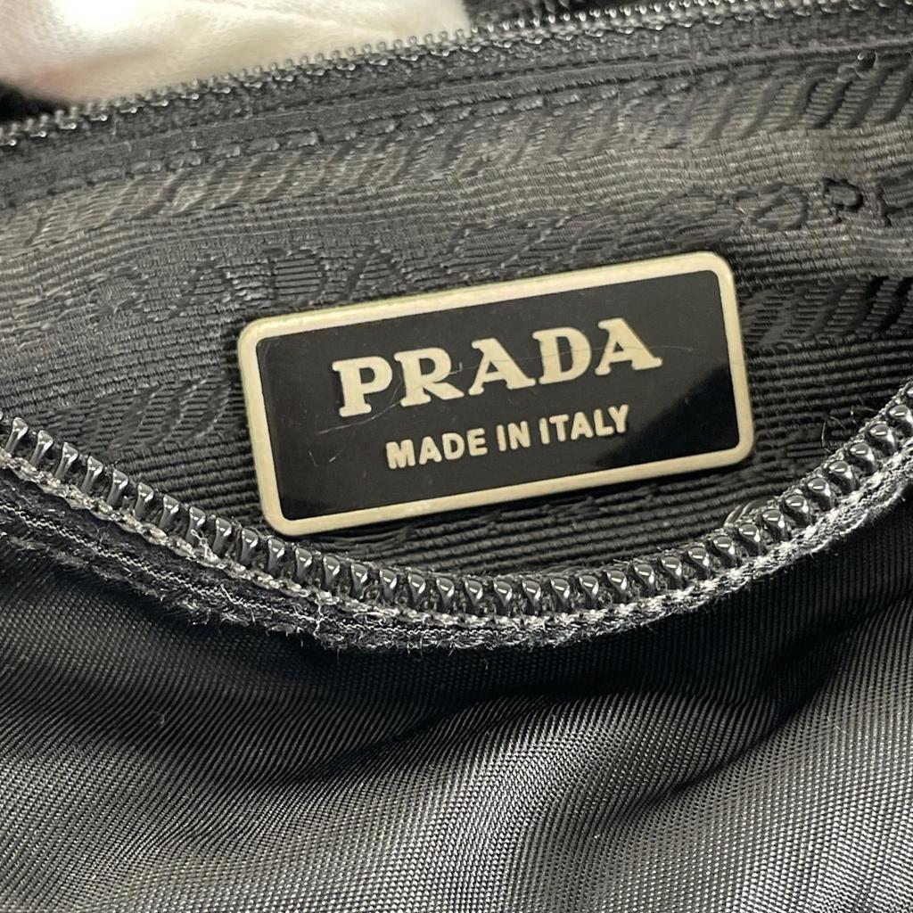 Prada Triangle Logo BT8994 Shoulder Bag Black Women Used