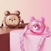 750ML Cute Bear Kettle Straw Water Cup Summer Straw Bottle Plastic Straw Drinking Cup Ka-waii Children Water Cup For School