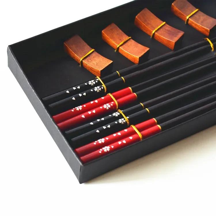 BEPAN Chinese style gift box creative wooden chopsticks four pairs of chopsticks chopstick rest gift box