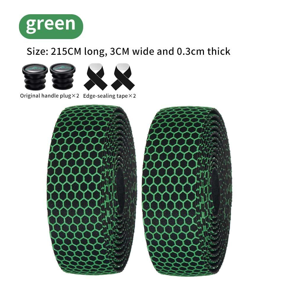 Road Bike Silicone Handlebar Tape, Honeycomb Texture Sweat-Absorbent Non-Slip Breathable Wrap for Drop Bar, Cycling Accessories