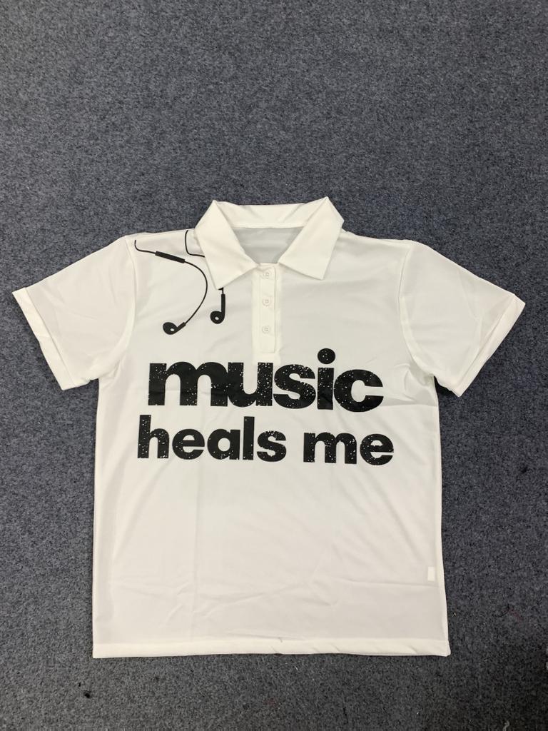 Casual Sports Simple Fashion Polo Collar Top Commuter Versatile Summer Letter Printed Short Sleeve Y2K American T-shirt