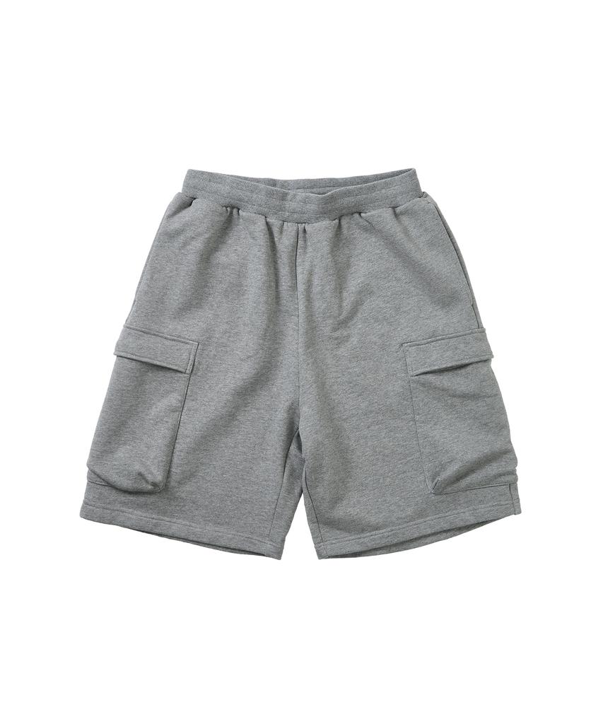 FOUNDPOCKET Wide Sweat Shorts Melange Gray
