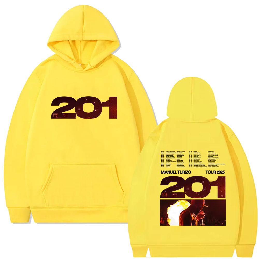 Manuel Turizo Album 201 Tour Hoodie Men Hip Hop Fashion Oversized Pullover Hoodies Men's Casual Cotton Vintage Sweatshirt