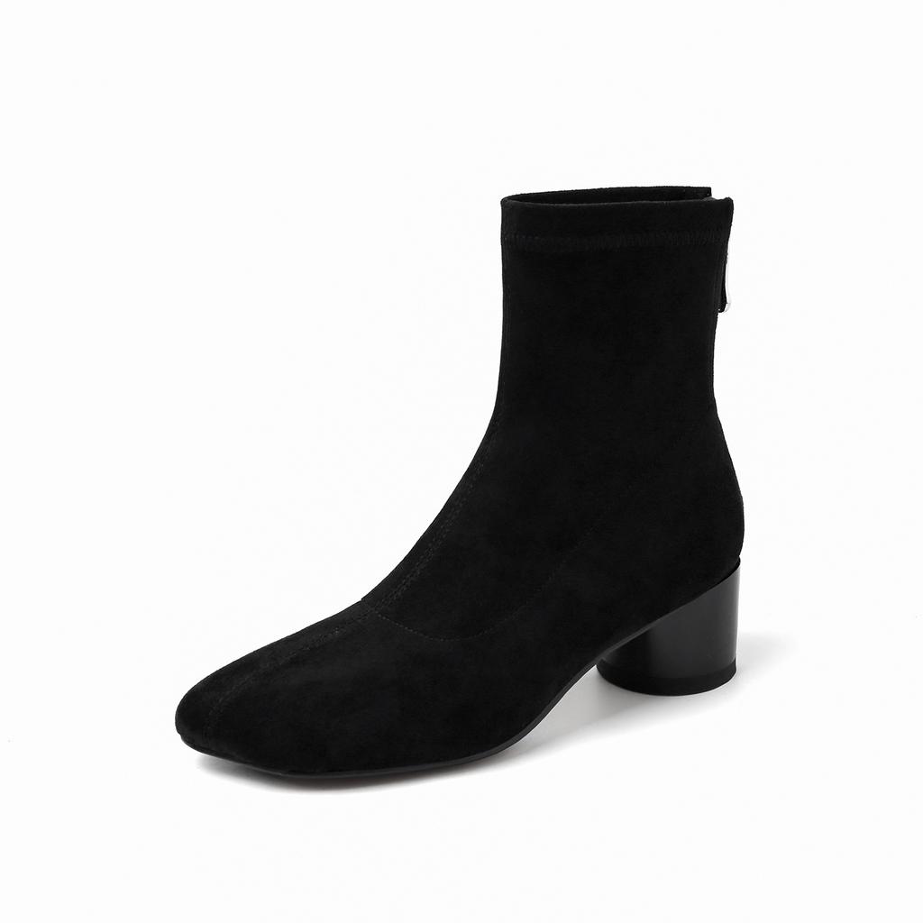 5CM Korean Small Ankle Boots 2025 Autumn and Winter New Suede Elastic Thin Boots Small Short Boots Commuting Versatile Single Boots Women