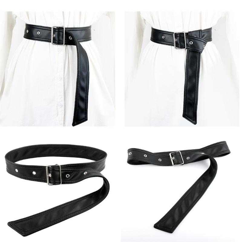 PU Belt Punk Leather Overcoat Waist Belt Women Trench Coat Belt Jacket Belt