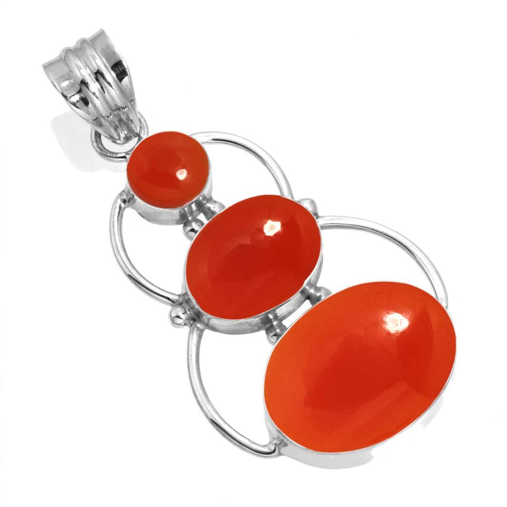 925 Sterling Silver Pendant Women Gemstone Handmade Jewelry Easter Gift Amber Amethyst Black Onyx Carnelian Garnet Quartz Green Onyx Gold Stone