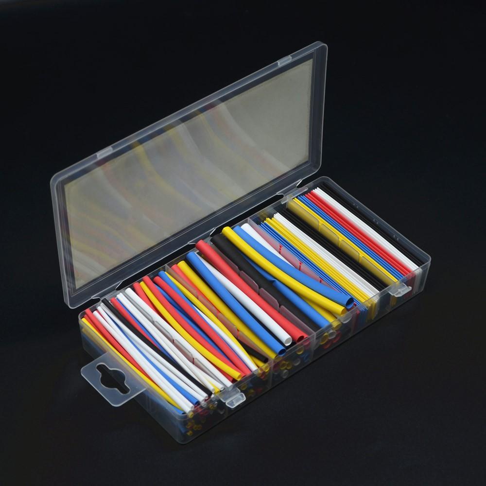 220V MINI Heat Gun and Polyolefin Heat Shrink Tube Assorted Insulation Shrinkable Tube 2:1 Wire Cable Sleeve Assortment