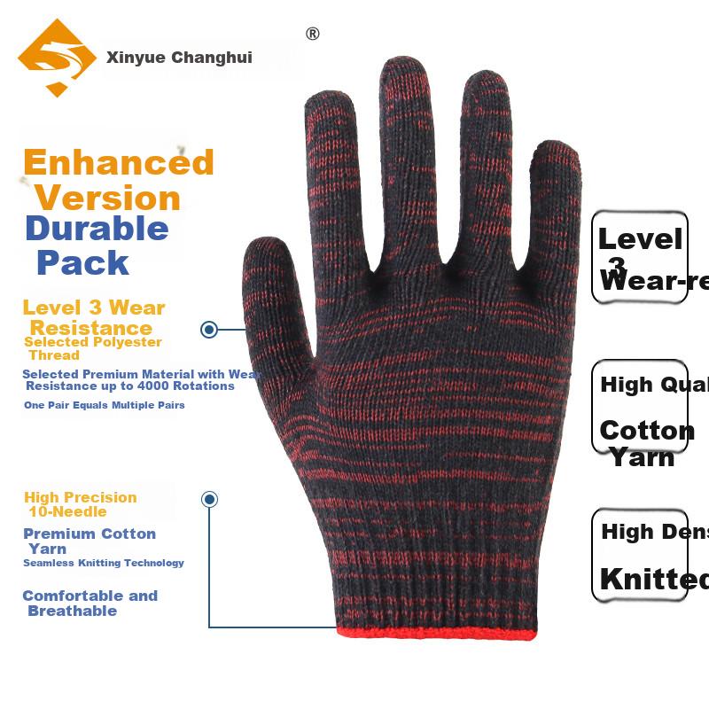 Cotton Work Gloves, 24 Pairs, 1.26kg, Thickened Cotton Yarn, Wear-Resistant, Non-Slip, Dirt-Resistant Red