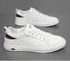 New Shoes for Men Genuine Leather Casual Shoes Street Trend White Flat Skateboard Shoes Man Cow Leather Lace-up Sneakers