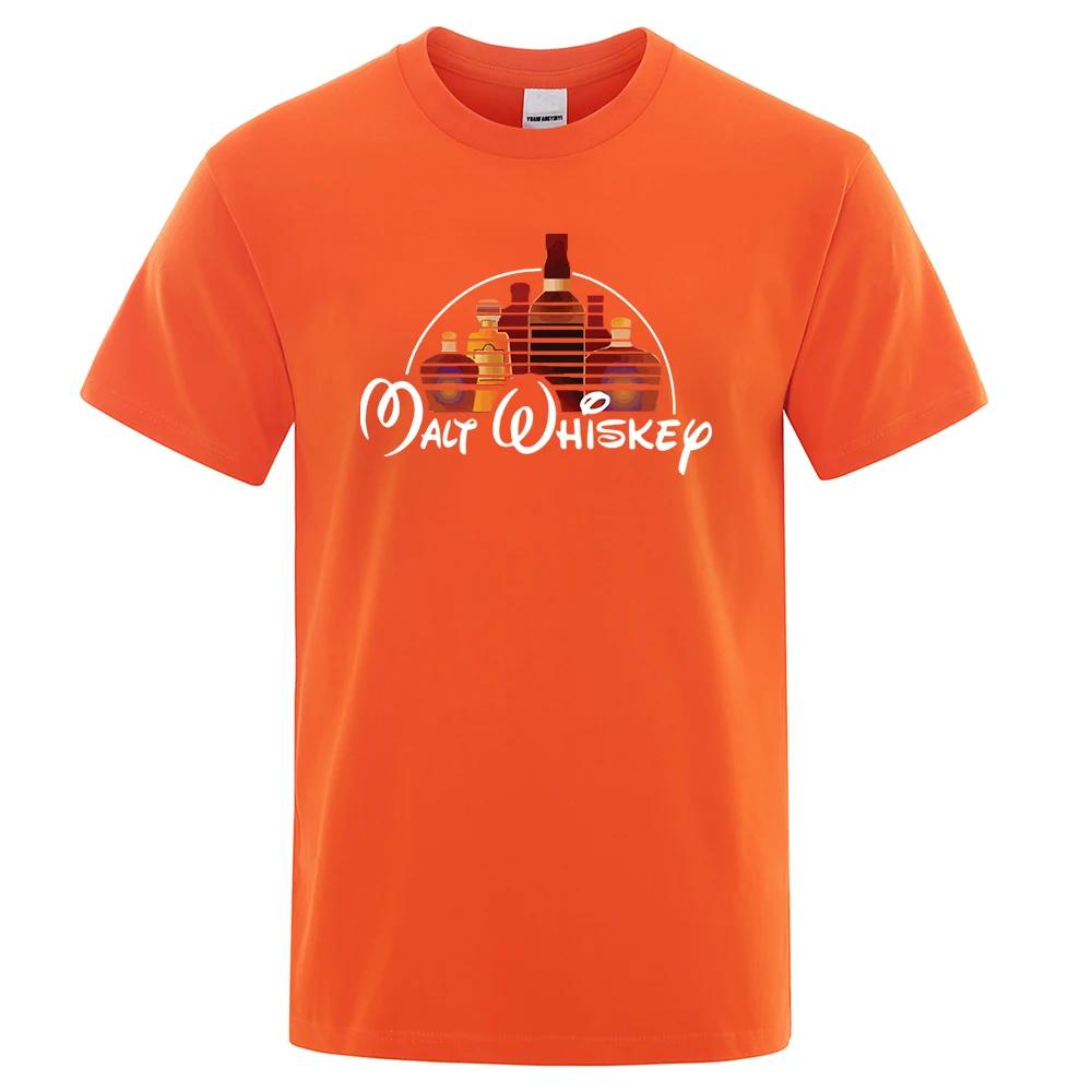 Malt Whiskey Printed T-Shirt Funny Alcohol Drunk Short Sleeve Loose Oversized Tees Fashion Street Clothing Summer Tops