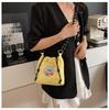 Cute nylon messenger bucket bag versatile dopamine leisure bag travel storage bag cartoon embroidery bag