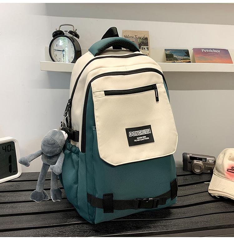 School bag new school bag men's Korean version ins trendy tooling style large capacity middle and high school students multi-compartment casual