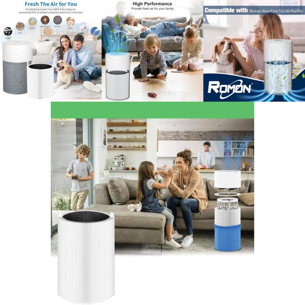 Air Purifier Filter Compatible With Blueair Blue Pure511 Hepa Filter For Formaldehyde And Smoke