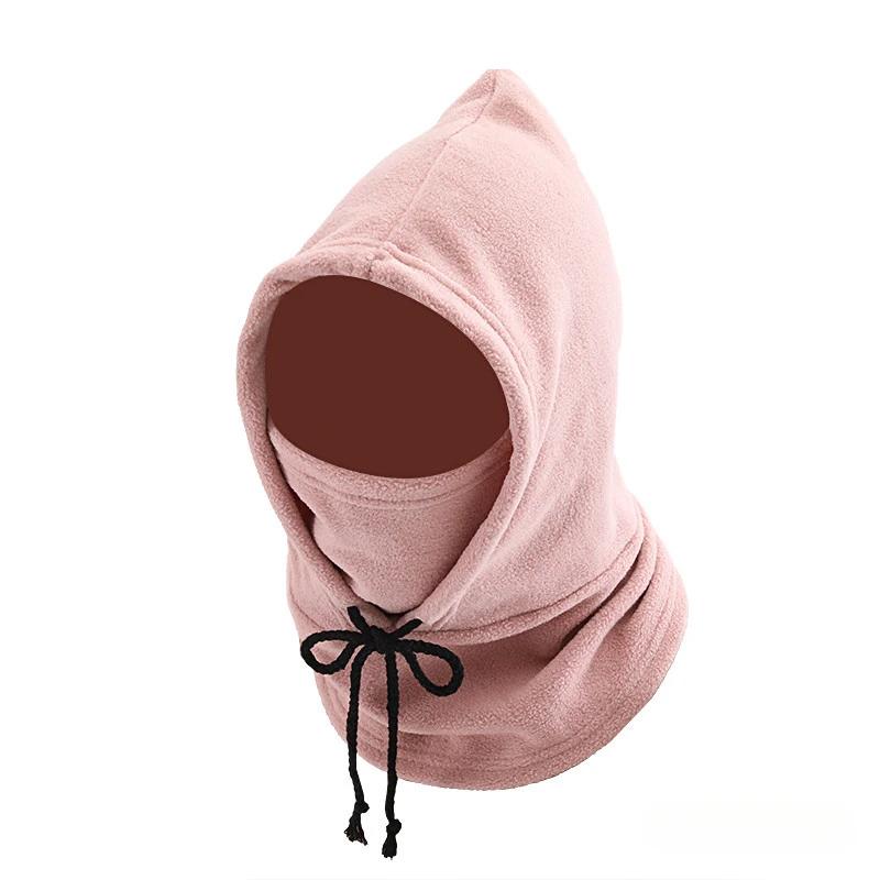 Unisex Winter Balaclava Knit Hood - Windproof Mask with Drawstring, Motorcycle Riding Headgea Warm Knitted Cap Cold Weather
