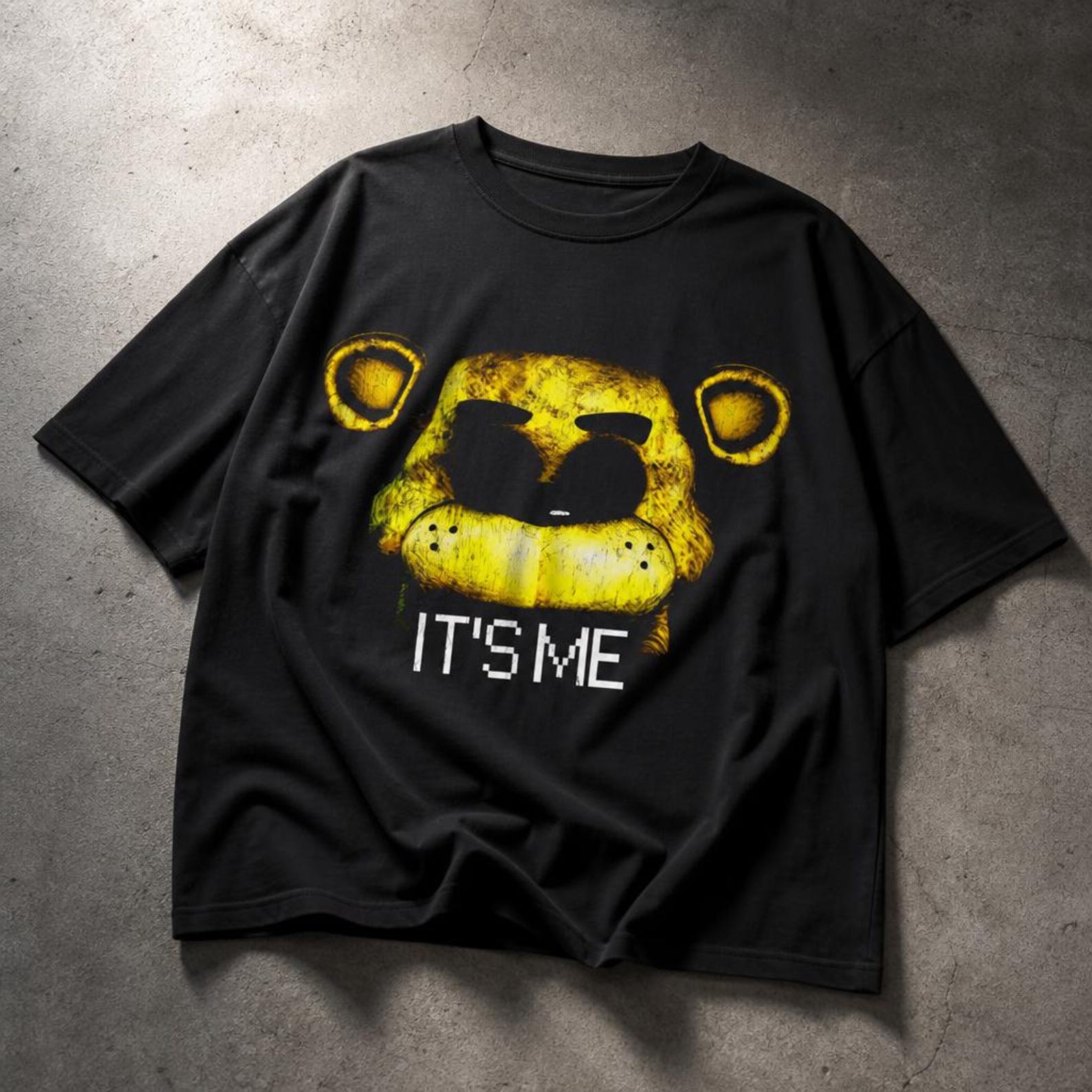 Golden Freddy T-Shirt, Retro 8-Bit Gaming Apparel, Analog Horror Tee 2XL