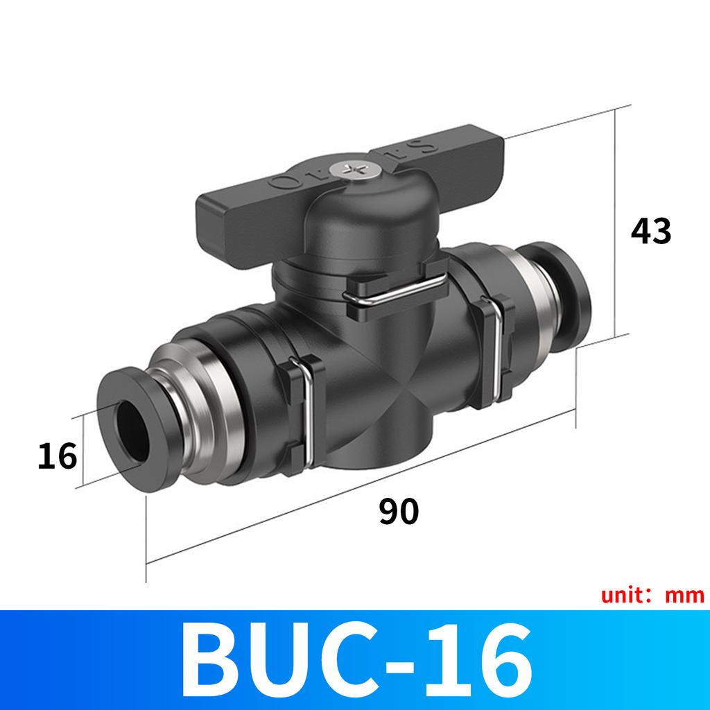 BUC 4mm 6mm 8mm 10mm 12mm 14mm 16mm Connettore Rapido Pneumatico a Innesto Manuale Valvola a Rotazione Interruttore Manuale Limitatore di Corrente