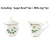 Bone China Flower Tea Cup Set, British Services Coffee Pot, Cups and Saucers, Ceramic Teapot, Sugar Bowl, Milk Jug Suit, Teaware