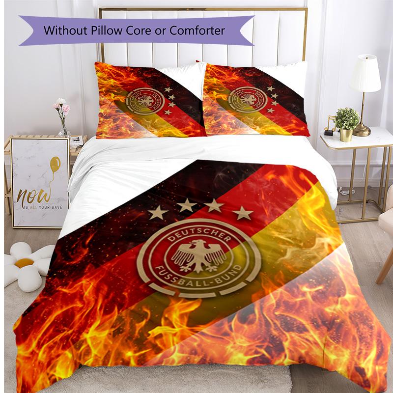 Germany Football Printed Bedding 3 Piece Set Cozy Breathable Bed Cover Set As Housewarming Holiday Gift