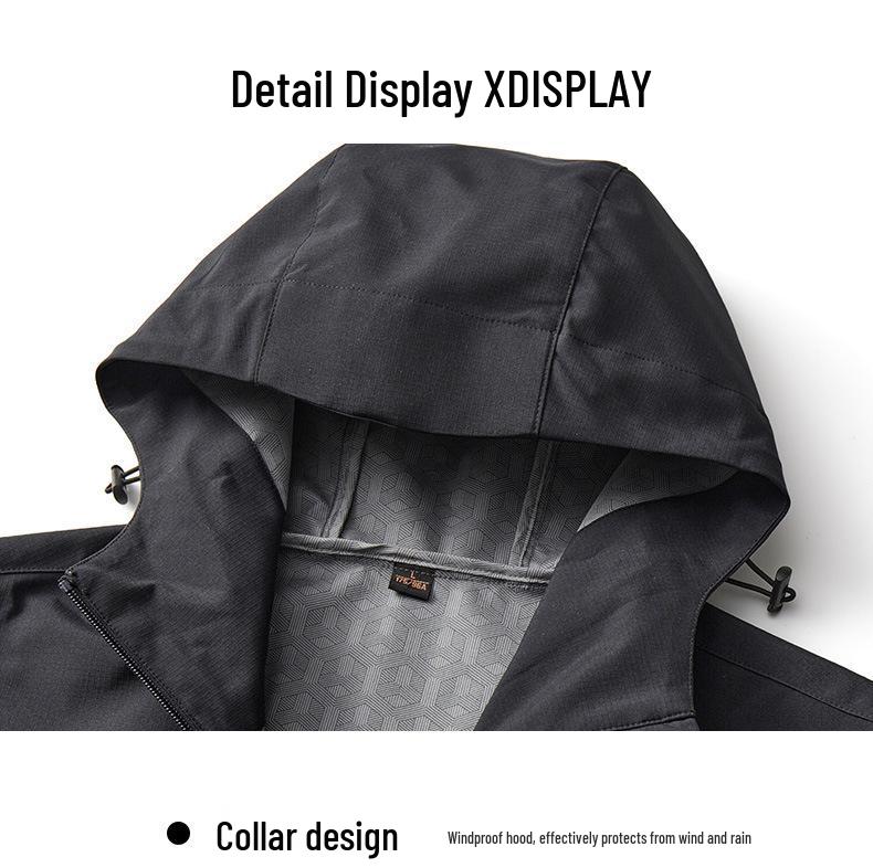 Men's Trendy Autumn Hooded Jacket: Windproof & Waterproof for Mountaineering & Casual Wear.