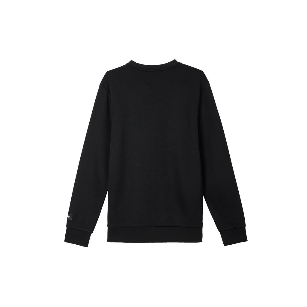 FILA X V&A Heritage Collection Morgan Series Letter Round Neck Pullover Sweatshirt Men sweatshirt Black F11M418219F-BK